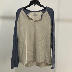 Lucky Brand Beige and Navy Long Sleeve